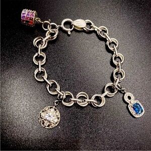 NYC II 15th Anniversary Sterling Silver Charm Bracelet With 3 Charms